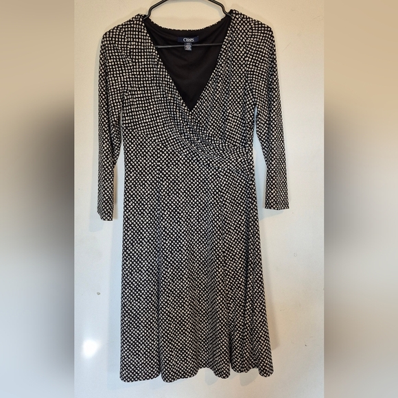Chaps Monochrome Patterned Dress - Picture 1 of 8